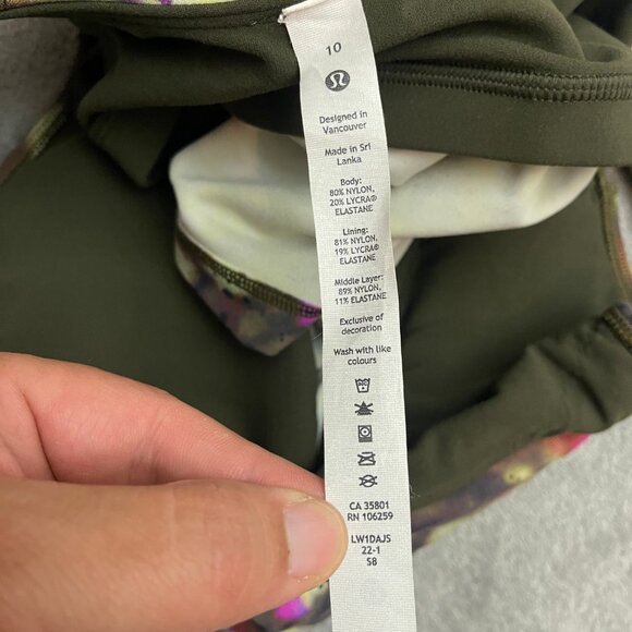 Lululemon Align Tank Top 10 Soft Focus Splatter Green Multi Print Athletic Crop - Picture 5 of 6